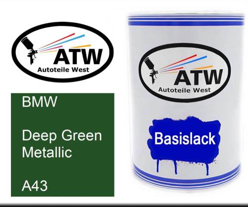 BMW, Deep Green Metallic, A43: 500ml Lackdose, von ATW Autoteile West.